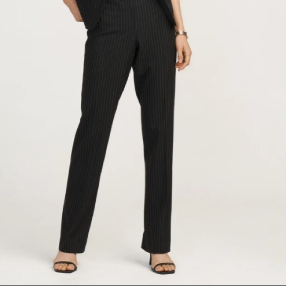 Anne Klein -Women’s Black Pinstripe Dress Pant -10